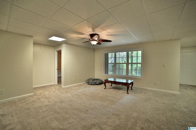 50 County Road 4311, Wedowee, AL 36278 - interior space with a ceiling fan, baseboards, a drop ceiling, and carpet