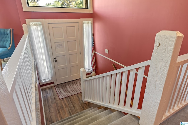 foyer entrance featuring wood finished floors