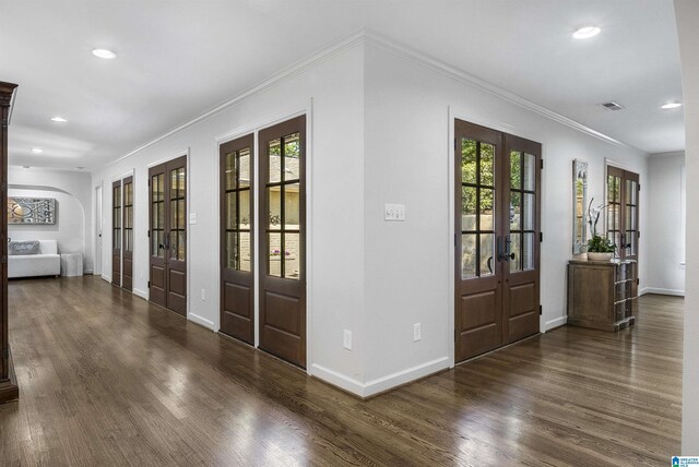1856 Southwood Rd, Vestavia Hills, AL 35216 - interior space featuring french doors, crown molding, wood finished floors, and a wealth of natural light