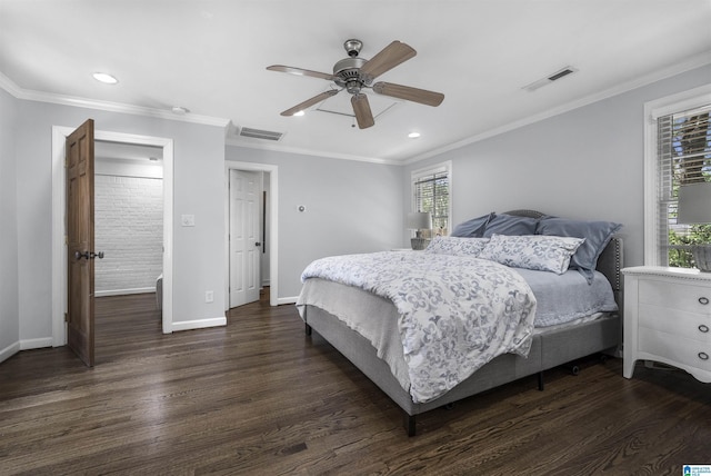 1856 Southwood Rd, Vestavia Hills, AL 35216 - bedroom featuring visible vents, dark wood-style floors, and multiple windows
