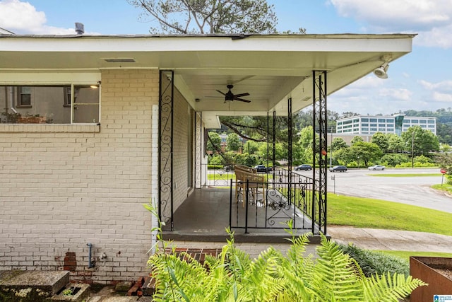 708 Devon Dr, Birmingham, AL 35209 - view of patio / terrace featuring ceiling fan and covered porch