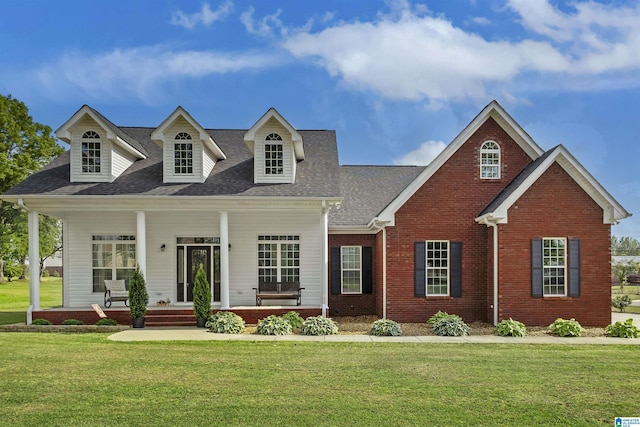 1018 Sheraton Rd SW, Cullman, AL 35055 - view of front facade with a shingled roof, a porch, a front lawn, and brick siding
