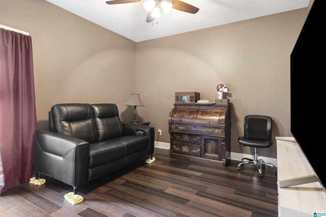 1018 Sheraton Rd SW, Cullman, AL 35055 - interior space featuring baseboards, ceiling fan, and wood finished floors