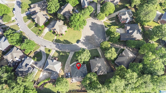 aerial view with a residential view