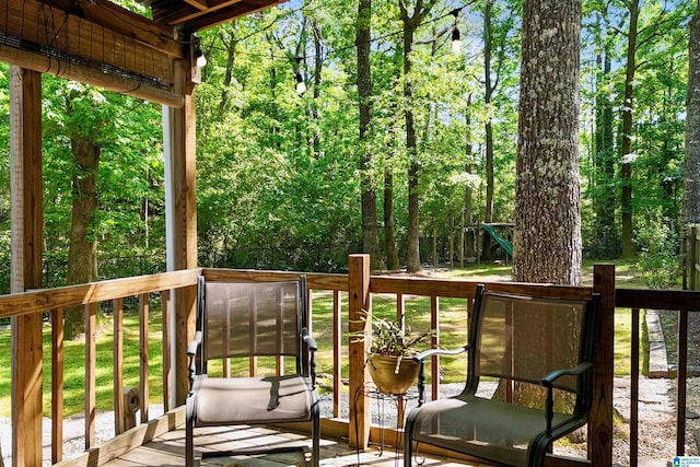6522 Quail Run Dr, Pelham, AL 35124 - view of wooden terrace