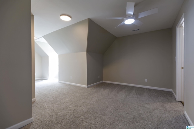 5251 Vintage Way, Mccalla, AL 35111 - additional living space with baseboards, a ceiling fan, carpet flooring, and visible vents