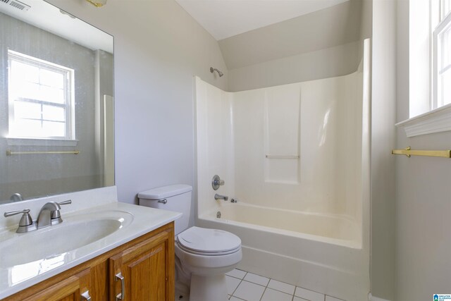 5251 Vintage Way, Mccalla, AL 35111 - bathroom with vanity, visible vents, toilet, shower / bathing tub combination, and tile patterned floors