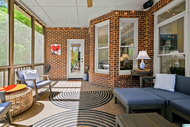 view of sunroom