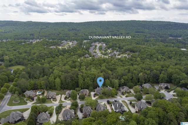 aerial view with a forest view and a residential view