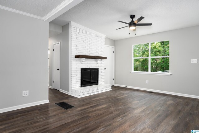 1006 Cannon Cir, Birmingham, AL 35235 - unfurnished living room with ceiling fan, dark wood-style floors, a textured ceiling, and visible vents