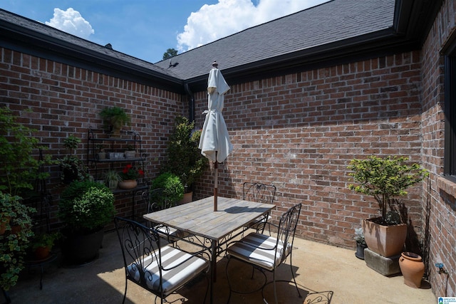 view of patio featuring outdoor dining space