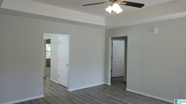 316 Creek Run Cir, Calera, AL 35040 - spare room featuring a ceiling fan, wood finished floors, and baseboards