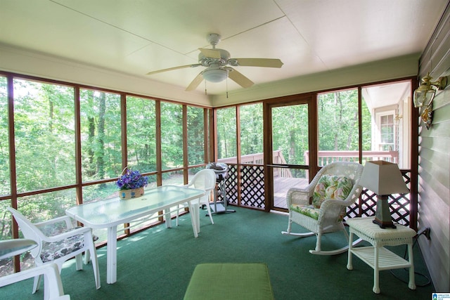 836 Tulip Poplar Dr, Hoover, AL 35244 - sunroom featuring a ceiling fan and outdoor dining space