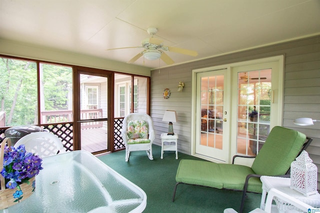 836 Tulip Poplar Dr, Hoover, AL 35244 - sunroom featuring ceiling fan and healthy amount of natural light