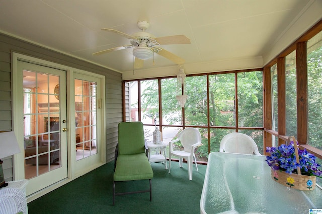836 Tulip Poplar Dr, Hoover, AL 35244 - sunroom featuring a ceiling fan and outdoor dining space