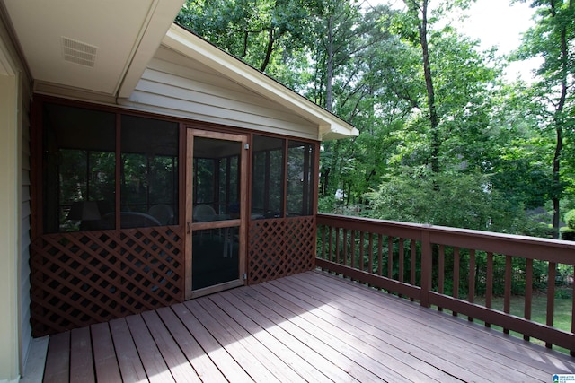 836 Tulip Poplar Dr, Hoover, AL 35244 - wooden terrace with a sunroom