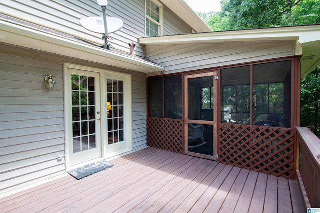 836 Tulip Poplar Dr, Hoover, AL 35244 - deck with a sunroom and french doors