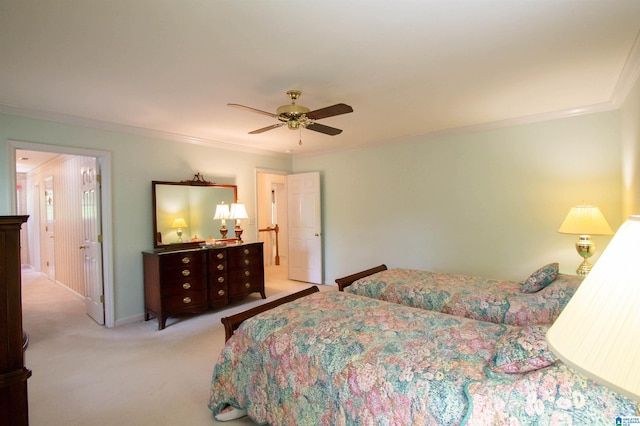 836 Tulip Poplar Dr, Hoover, AL 35244 - bedroom featuring crown molding, carpet floors, a ceiling fan, and baseboards