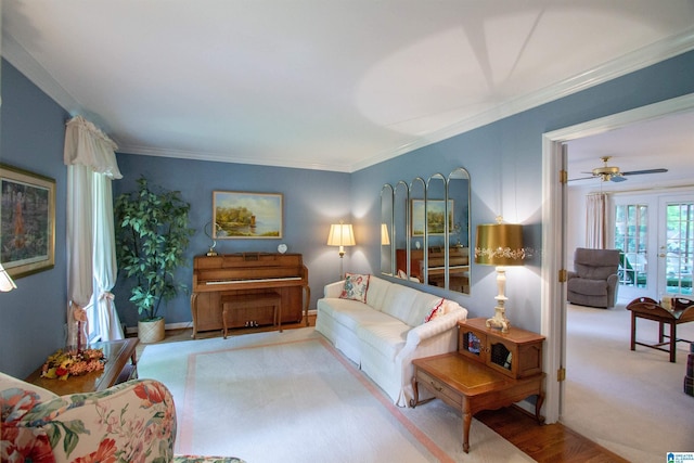 836 Tulip Poplar Dr, Hoover, AL 35244 - living room featuring crown molding and ceiling fan