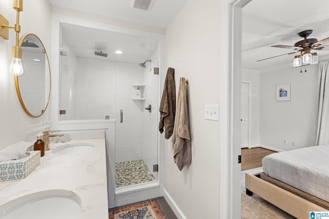 1700 Kestwick Dr, Hoover, AL 35226 - full bath with a sink, baseboards, a stall shower, and visible vents
