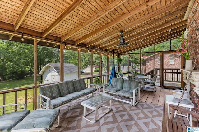 1700 Kestwick Dr, Hoover, AL 35226 - sunroom / solarium with ceiling fan and an outdoor living space
