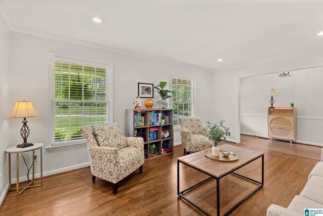 1700 Kestwick Dr, Hoover, AL 35226 - sitting room with crown molding, wood finished floors, and a wealth of natural light
