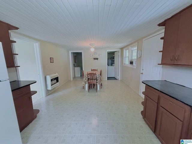 103 Thatcher St, Piedmont, AL 36272 - dining room featuring heating unit and wooden ceiling