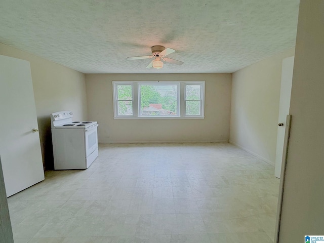 103 Thatcher St, Piedmont, AL 36272 - empty room featuring a textured ceiling, ceiling fan, and light floors