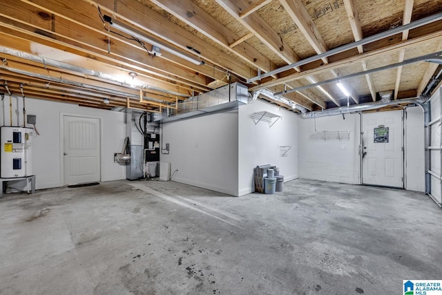 basement with water heater