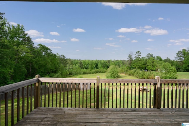 deck featuring a lawn