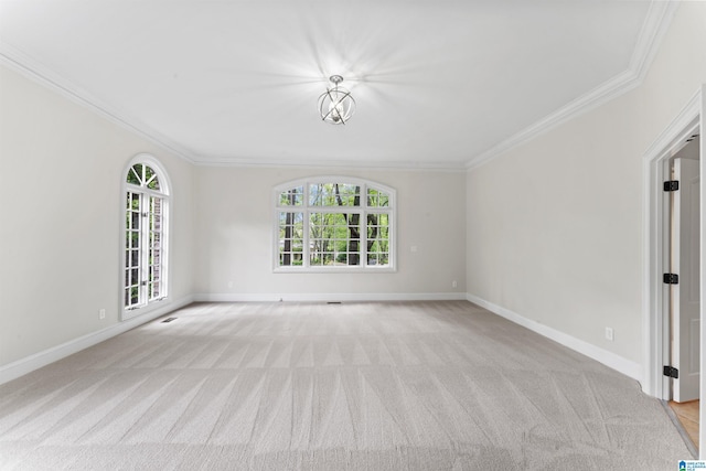 2074 Royal Fern Ln, Hoover, AL 35244 - spare room with crown molding, baseboards, and light carpet