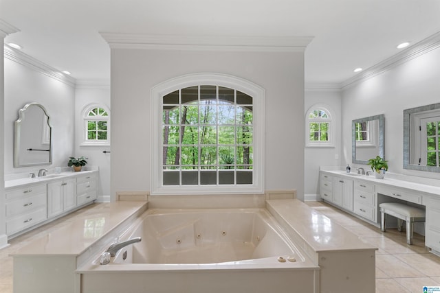 2074 Royal Fern Ln, Hoover, AL 35244 - full bath with crown molding, plenty of natural light, and tile patterned flooring