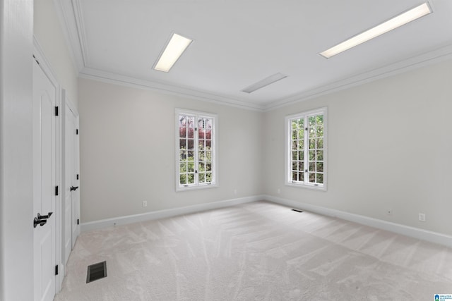 2074 Royal Fern Ln, Hoover, AL 35244 - empty room with crown molding, baseboards, light colored carpet, and visible vents