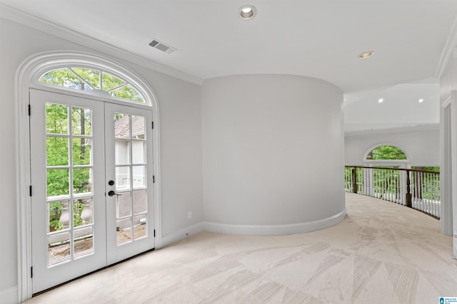 2074 Royal Fern Ln, Hoover, AL 35244 - doorway featuring a wealth of natural light, french doors, recessed lighting, and visible vents