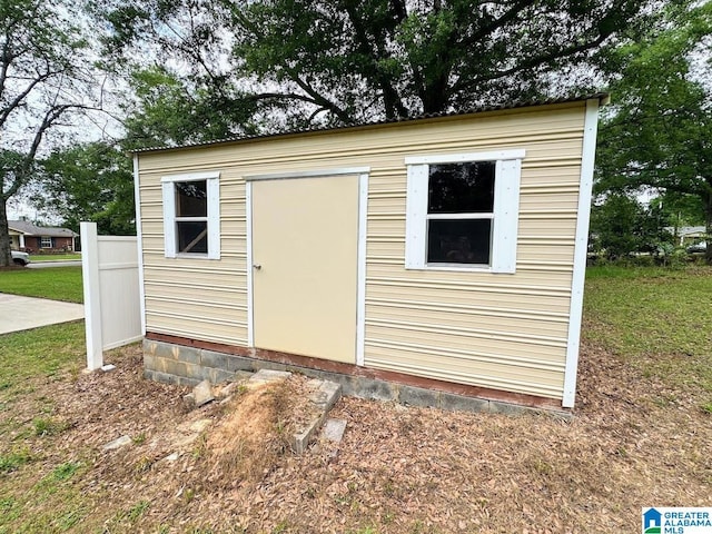 view of shed