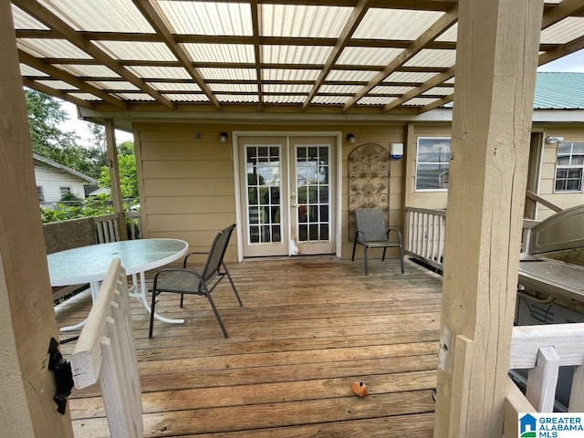 deck with french doors
