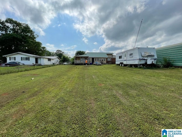 view of yard with fence
