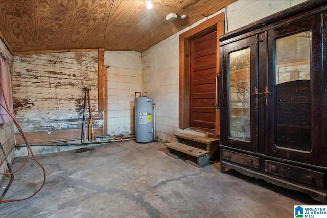 utility room with water heater