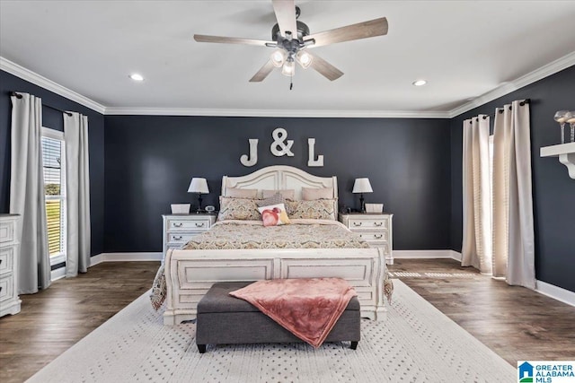 1520 Day Gap Rd, Cullman, AL 35057 - bedroom with baseboards, recessed lighting, and wood finished floors