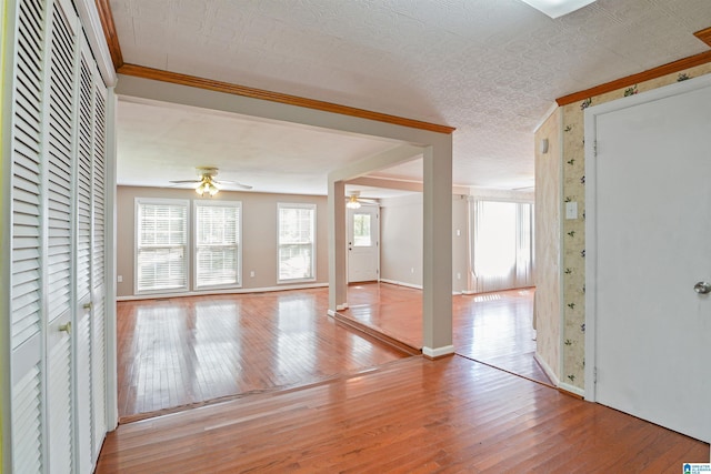 2928 University Way, Centreville, AL 35042 - interior space featuring ceiling fan, ornamental molding, baseboards, and hardwood / wood-style floors