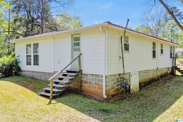 2928 University Way, Centreville, AL 35042 - view of side of property featuring a yard, crawl space, and entry steps