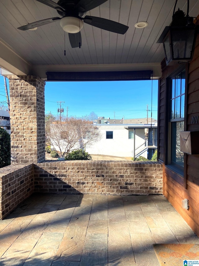 view of patio / terrace with ceiling fan