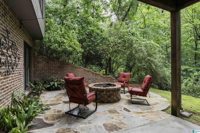 1012 Oak Tree Rd, Hoover, AL 35244 - view of patio with an outdoor fire pit