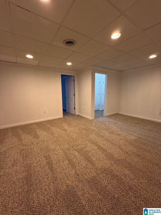 13 Autumn Trce, Odenville, AL 35120 - finished basement featuring carpet flooring, recessed lighting, baseboards, a drop ceiling, and visible vents