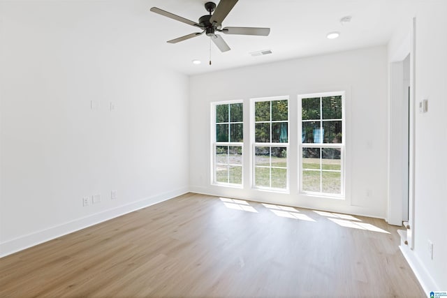 377 Shiloh Creek Dr, Calera, AL 35040 - spare room featuring wood finished floors, baseboards, a ceiling fan, recessed lighting, and a smoke detector