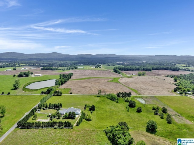 aerial view with a rural view and a mountain view