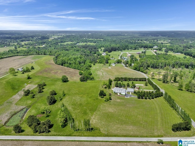 aerial view with a rural view