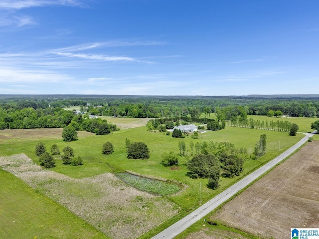 aerial view with a rural view