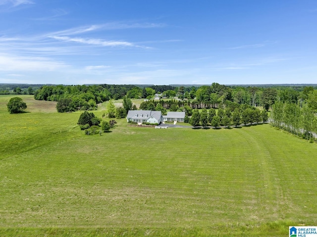bird's eye view with a rural view