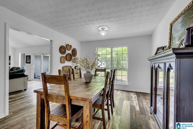 1522 Bower Dr SE, Cullman, AL 35055 - dining area featuring baseboards, a textured ceiling, and wood finished floors